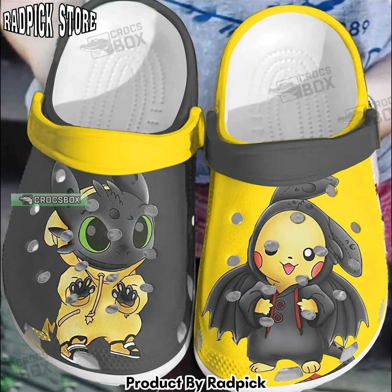 Radpick stich and pikachu pokemon halloween crocss rp6521147